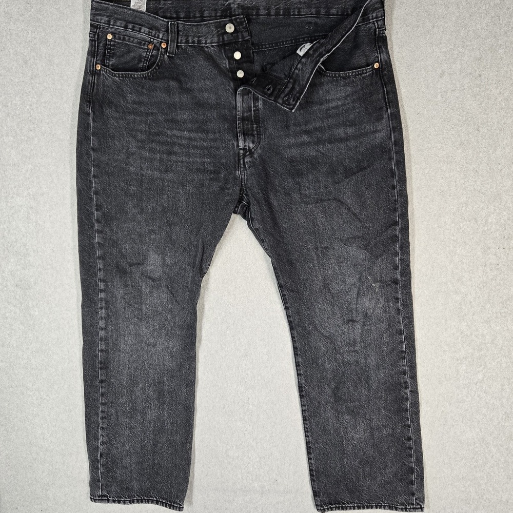 Levi's 501 Men Jeans 42X30 Black Denim Original Fit Straight Leg